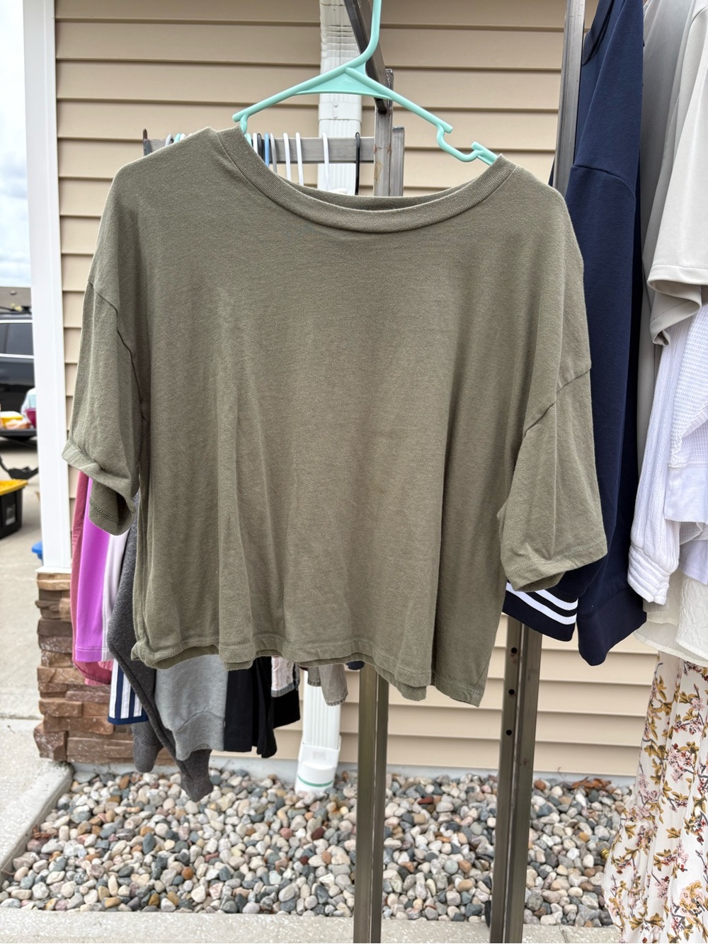 wild fable Olive Green Cropped Tee - Boxy Short Sleeve